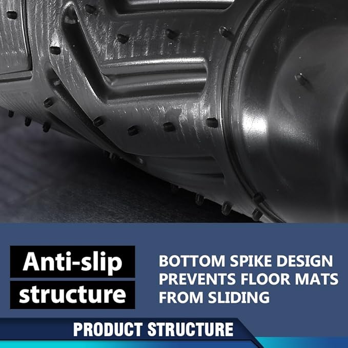 PIT66 Floor Mats Cargo Liners Compatible with Ford Escape 2013-2019, Fit Ford C-Max 2013-2018 (Heavy Duty) 3-Piece Premium All Weather Automotive TPE Liners