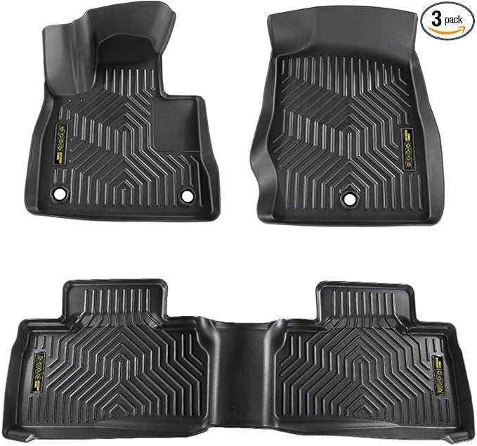 PIT66 Floor Mats Cargo Liners Compatible with Ford Explorer 2020 2021 2022 2023 2024 (Heavy Duty) 3-Piece Premium All Weather Automotive TPE Liners