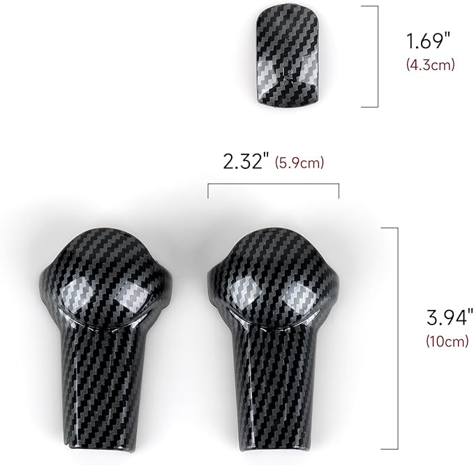 Youtaiche Car Auto Gear Shift Knob Cover Trim Decals for 2015 2016 2017 2018 2019 2020 2021 2022 2023 Ford Mustang Accessories ABS Carbon Fiber Interior Stickers (Not for GT350 GT500)