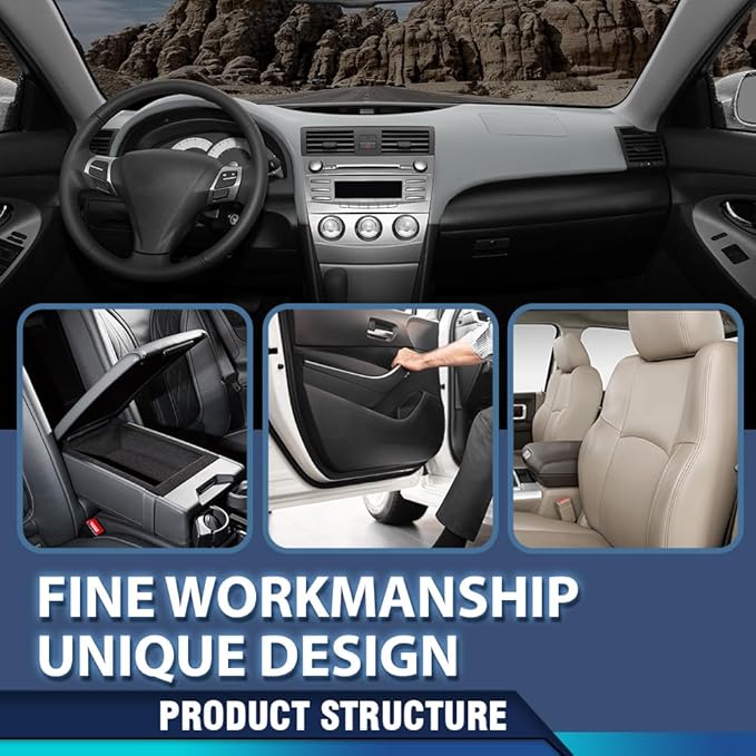 PIT66 Dash Cover Dashboard Bezel Compatible with Toyota Camry 2007 2008 2009 2010 2011 Instrument Panel Gray