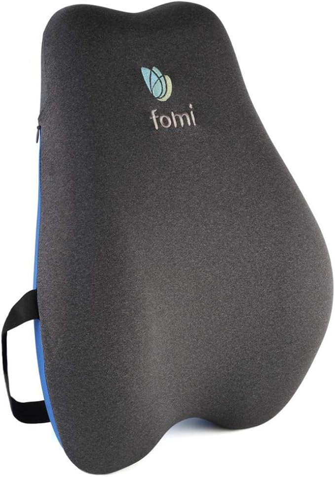 FOMI Extra High Back Lumbar Support Pillow | Thick Thoracic Foam Pad for Car, Home, Office, Gaming Chair, Wheelchair, Recliner | Sciatica, Tailbone Pain Relief | Upper Lower Backrest, Posture Aid