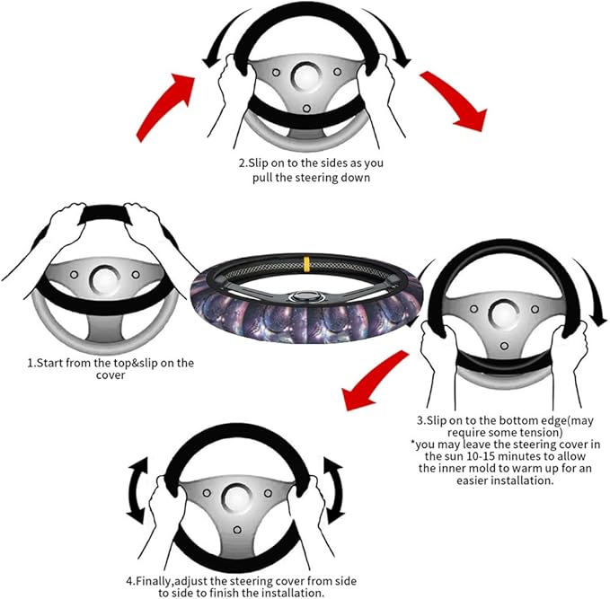 Swono Dreamcatcher Car Steering Wheel Covers Mystical Dream Catcher with Starry Space Purple Women Men Interior Accessories Universal 15 Inch Steering Steering Wheel Protector Anti-Skid Grips