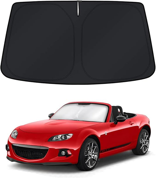 KUST Windshield Sun Shade for Mazda Miata MX-5 2009-2013 2014 2015 Window Accessories Shade Sun Visor Cover Foldable Block UV Rays