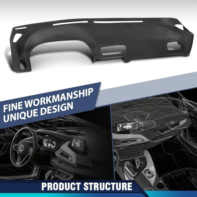 PIT66 Dash Cover Dashboard Bezel Compatible with Nissan 240SX 1989 1990 1991 1992 1993 1994 Without Heads Up Display Black Instrument Panel