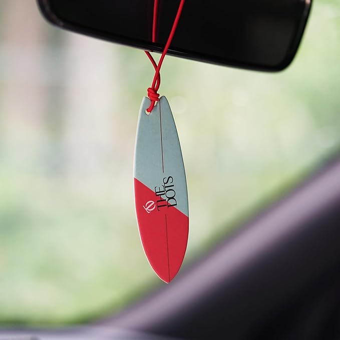 THEDOTS 15 Pack Frosted Ebony Surfboard Hanging Car Air Fresheners, Detachable Message Cards with Surfing Art, Long-lasting Scent for Car & Home