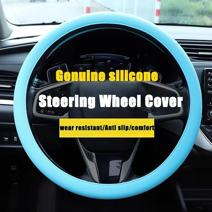 Universal Four Season Thin Silicone Steering Wheel Cover - Anti Slip Wear Resistant Comfortable for Car Orange