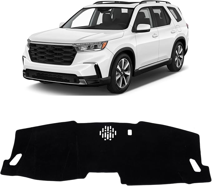 KUST Car Dash Cover for 2023 2024 2025 2026 Honda Pilot (Without HUD) Polyester Dashboard Cover Non-Slip Interior Accessories for Pilot Custom Fit Dash Mat Sunshade Windshield No Glare Black