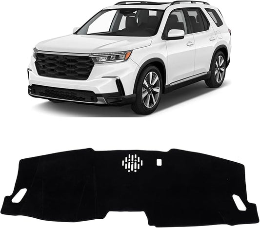 KUST Car Dash Cover for 2023 2024 2025 2026 Honda Pilot (Without HUD) Polyester Dashboard Cover Non-Slip Interior Accessories for Pilot Custom Fit Dash Mat Sunshade Windshield No Glare Black
