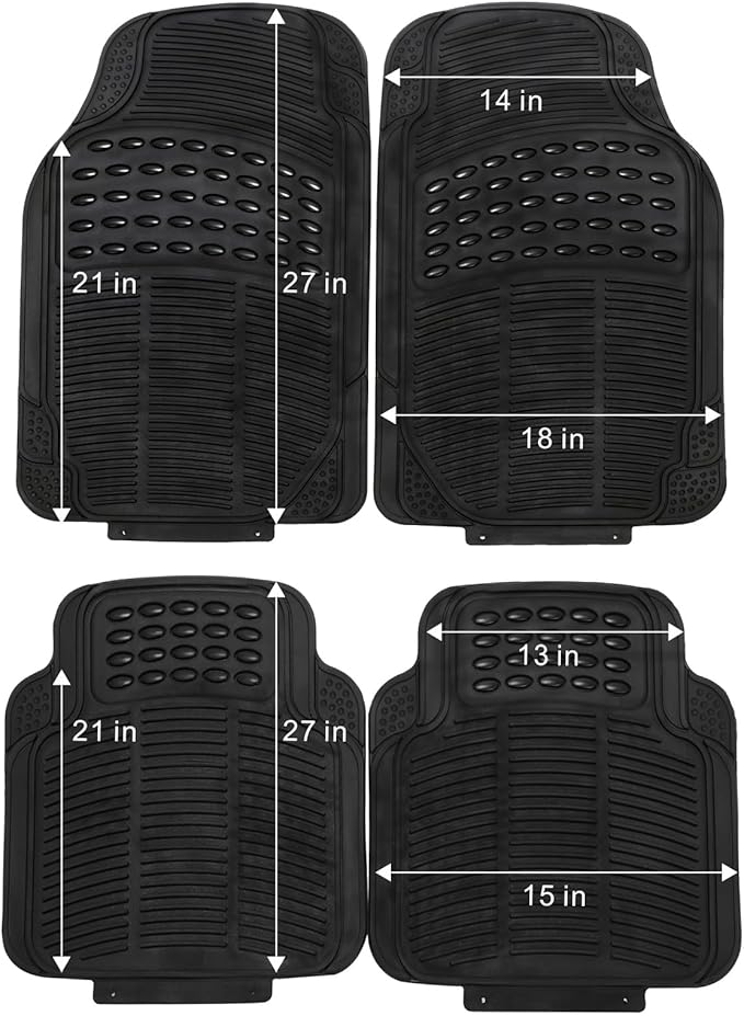 Waterproof Car Mats Full Set, 4-Piece All Weather Floor Mats for Sedan Truck SUV, Durable Heavy Duty Automotive Floor Liners, Ideal for Protecting Your Vehicle Interior from Dirt and Moisture