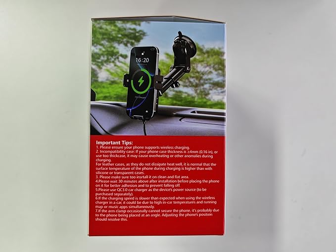 Wireless Car Charger, MOKPR 15W Auto Clamping Car Charger Dash Windshield Air Vent Phone Holder Compatible with iPhone 16 15 14/13/13 Pro/12 pro/12/11/X/8, Samsung S24/S23/S22