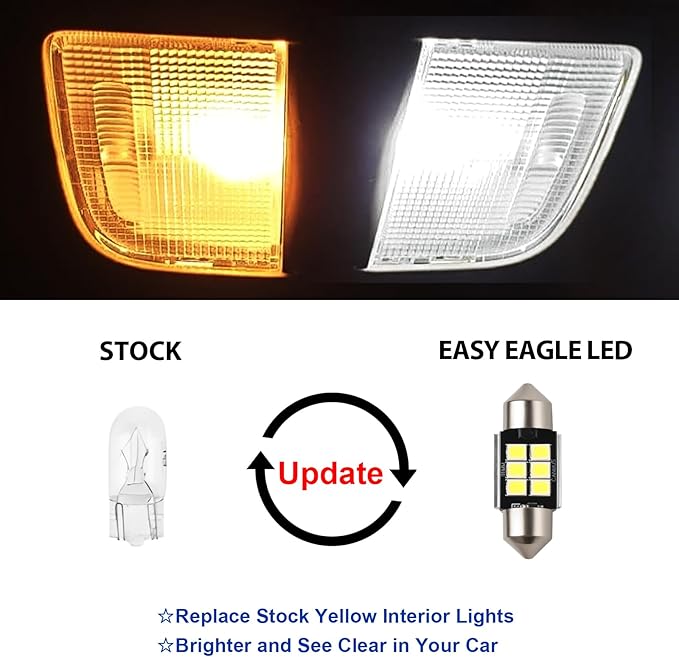 EASY EAGLE LED Interior Car Lights for Honda-Pilot-2009-2015: 17 Piece Kit White LED Light Bulbs - Super Bright 6000K + Install Tool