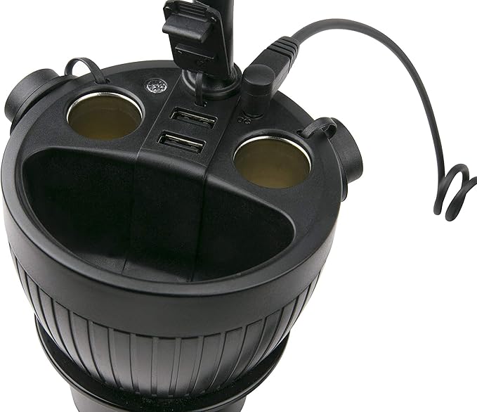 Scosche MAGPCUP MagicMount PowerHub Magnetic Car Cup Holder Phone Mount - Strong Magnet Car Mount for iPhone and Android - Secure Magnetic Cell Phone Holder - USB Charging Ports for Multiple Devices