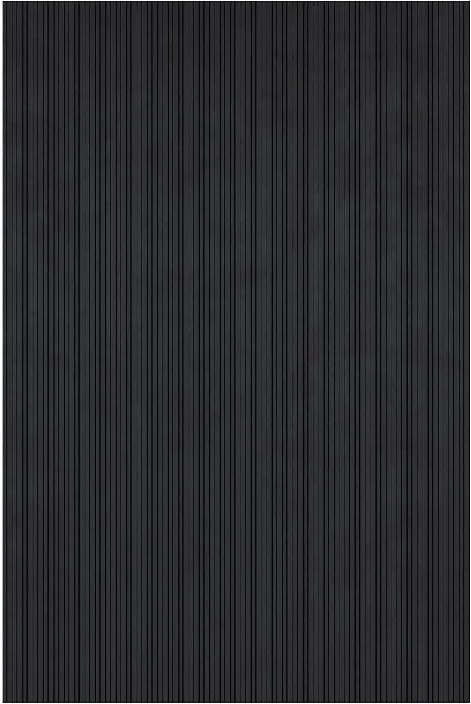 Ottomanson Heavy Duty Rubber Floor Mat – Non-Slip, Waterproof, Easy to Clean – Utility Rug for Entryway, Kitchen, Garage, or Patio – Stain Resistant, Hose Washable – 20" x 39", Black