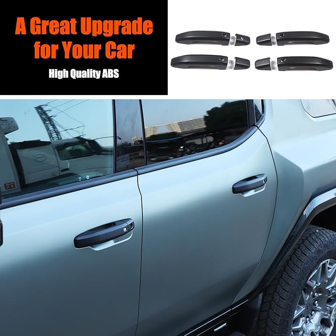 for Hummer EV Accessories Exterior Door Handle Cover,ABS Car Door Handle Protectors Cap Compatible with Hummer EV SUV Pickup SUT 2024 2025+ 8PCS (Matte Black)