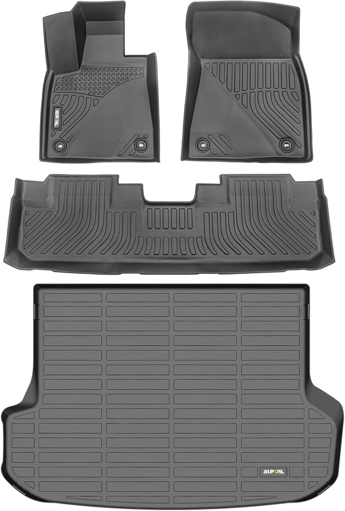 AIPOIL® Floor Mats & Cargo Liner Set for 2016-2022 Lexus RX RX350 RX450h (Not for RXL) All Weather Protection TPE Anti-Slip Automotive Full Set Custom Car Mats Accessories - Black