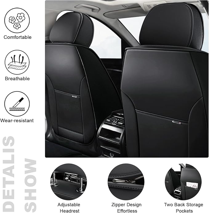 5 Seat Covers for Toyota RAV4 2000-2026 Breathable Car Seat Covers,Anti-Slip Waterproof Car Seat Protectors with Airbag,Automotive Vehicle Cushion with Storage Pockets (Standard,Orange)