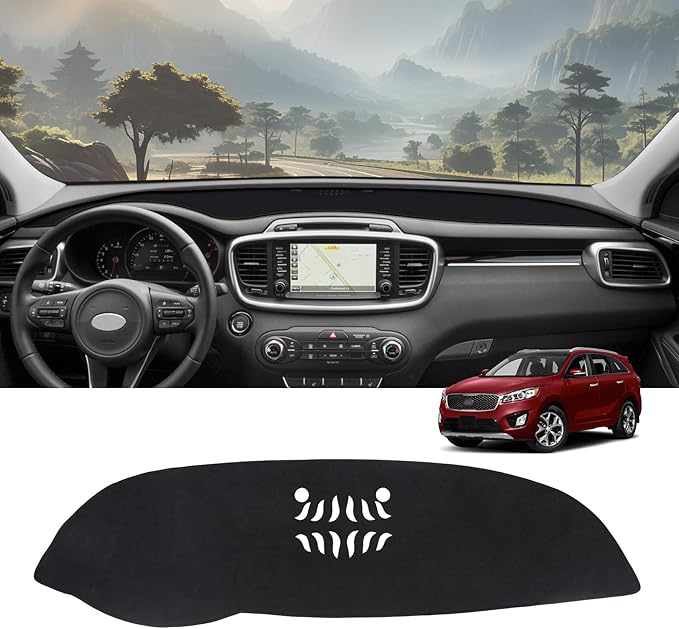 ZZEQYG Flannel Dash Cover Accessories for KIA Sorento 2016 2017 2018 2019 2020 Dashboard Cover Dash Mat Sunshield Pad