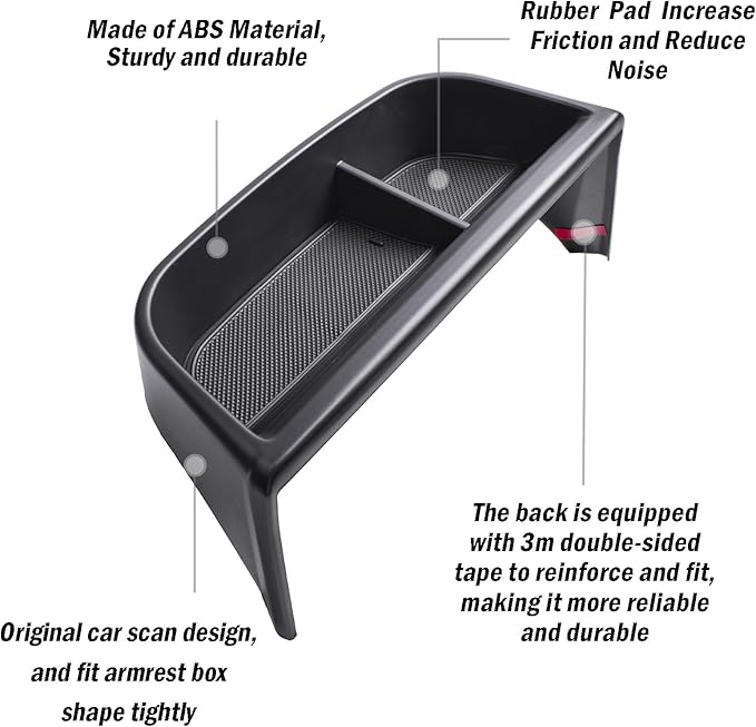 TACOBRO Center Console Dashboard Storage Organizer Compatible with Toyota Sienna 2021 2022 2023 2024 Accessories, Interior Dash Mounted Tissue Holder Tray Box ABS Black