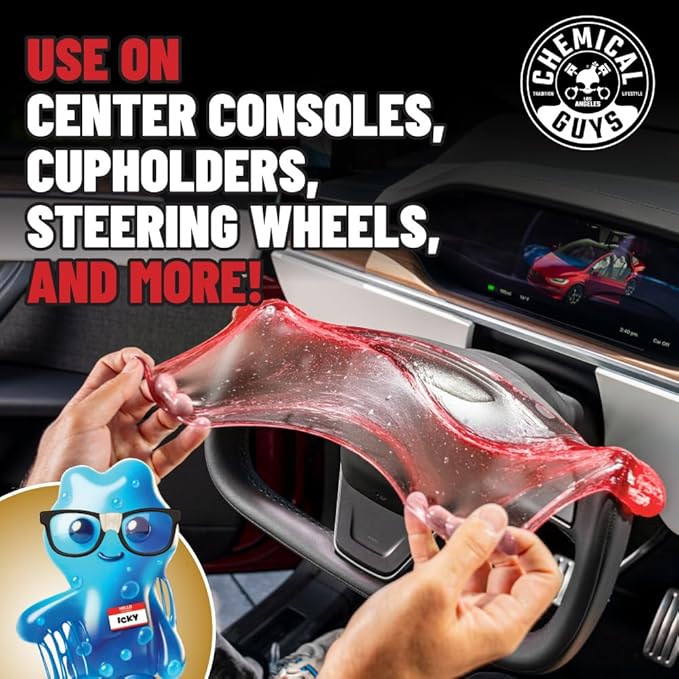 Chemical Guys Sticky Icky Car Cleaning Gel, Green Apple & Sweet Strawberry Scent - Detailing Kit, Car Dust Crevice Cleaner, Slime Auto Air Vent, Cleaning Putty for Keyboard Cleaner (4 Pack) - CJK1004