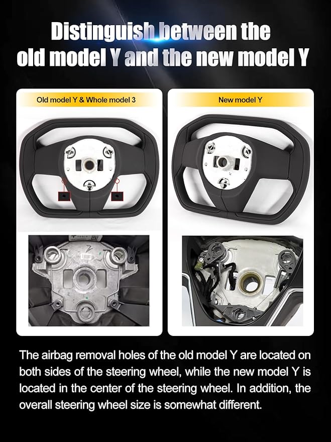 ZIMABLUE For Cybertruck-Style Heated Steering Wheel for Tesla Model 3 (2017–2023) & Model Y (2020–2024) | Black Microfiber Leather |Factory-Matched 1:1 Fitment