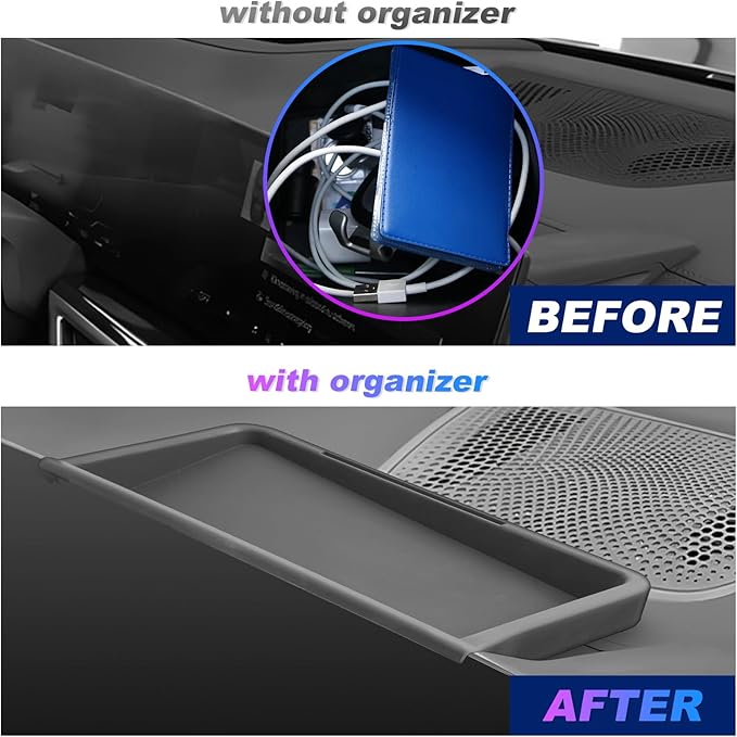 SXCY for 2024 2025 2026 BMW X5/X6/X7 Dashboard Tray [14.9 in All-one Touch Screen Only] for BMW X5 2024-2026 Accessories for 2025 2026 BMW X5 Console Organizer 2024 2026 X5 Dash Screen Back Organizer