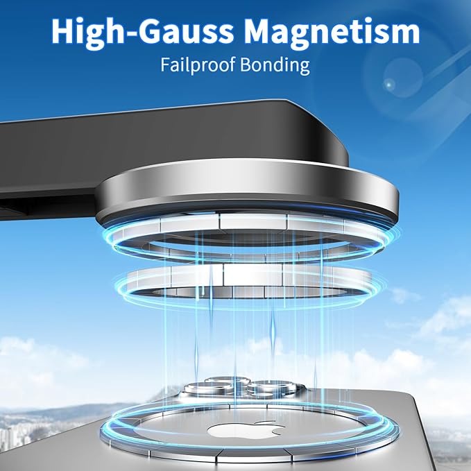 57" Phone Tripod Stand with Remote, Strong Magnetic Selfie Stick for iPhone Android, Portable Travel Tripod for Video Recording Vlog (Black)