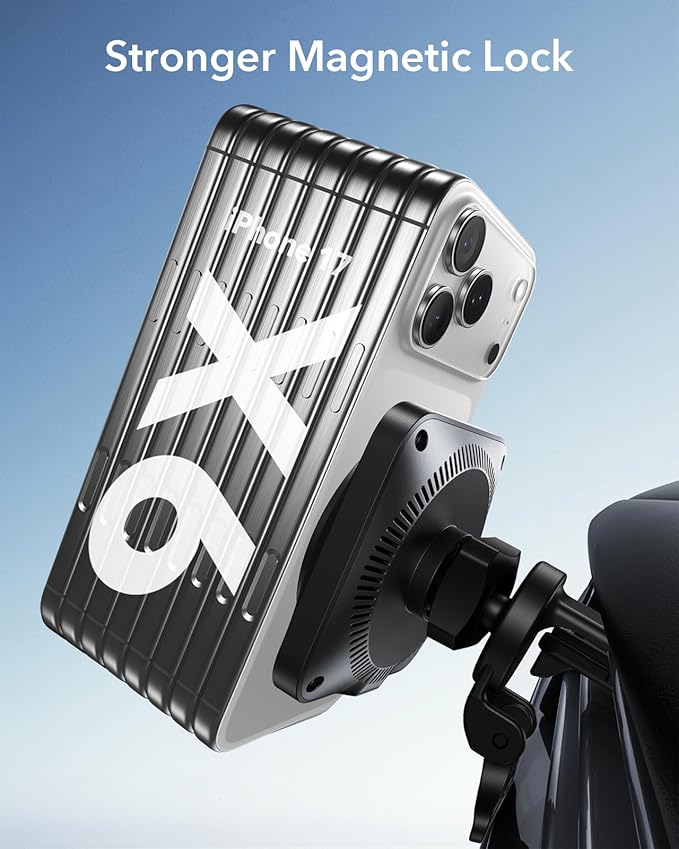 ESR for Qi2 15W MagSafe Car Mount Charger with CryoBoost, Phone Cooling MagSafe Car Charger, Air Vent/Dashboard Wireless Charging for iPhone 17/16/15/14/13/12, S25 Series, Pixel 10, Fast Charger