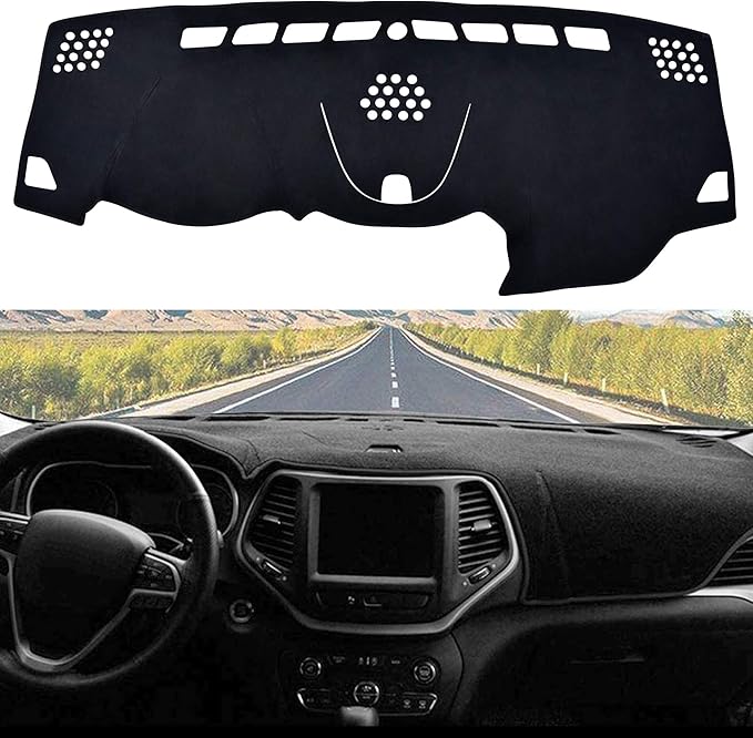 SPEEDWOW Dashboard Dash Board Cover Mat Carpet Compatible with Jeep Cherokee 2014-2023(NOT Compatible with Jeep Grand Cherokee)