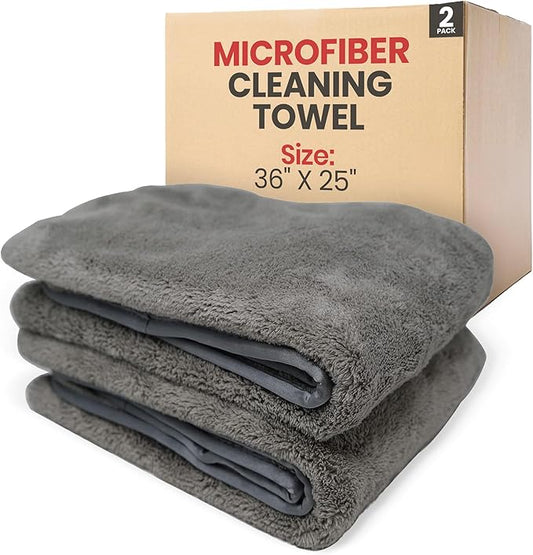 Platinum Microfiber Towels for Cars Extra Large Towel Set of 2 Drying Towels with Maximum Absorbency, Scratch Free Wash Towels for Detailing, Microfiber Cleaning Cloth Towel Kit