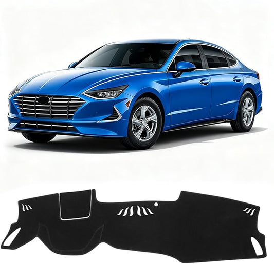 KUST Car Dash Cover for Hyundai Sonata 2020-2023 (Only fits for 8.0-inch Touch Screen Dashboard) Polyester Dashboard Cover Non-Slip Interior Accessories for Sonata Custom Fit Dash Mat No Glare Black