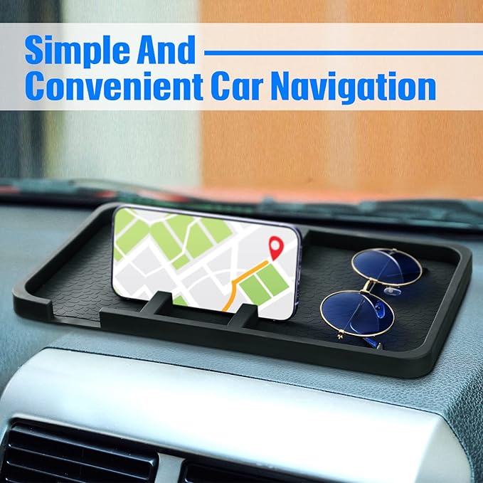 Yulejo Extra Large Dashboard Mat for Car Dashboard Accessories, Anti Skid Car Pad Compatible with All Smartphone Car Non Slip Pad for with Non Marking Tape (Trendy)