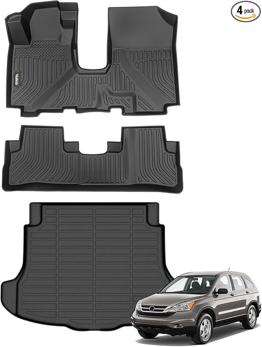 Wailtnb-All Weather Floor Mats & Cargo Liner for Honda CRV 2007-2011 Custom Fit Honda CRV 2007-2011 Waterproof Durable Easy to Clean Accessories