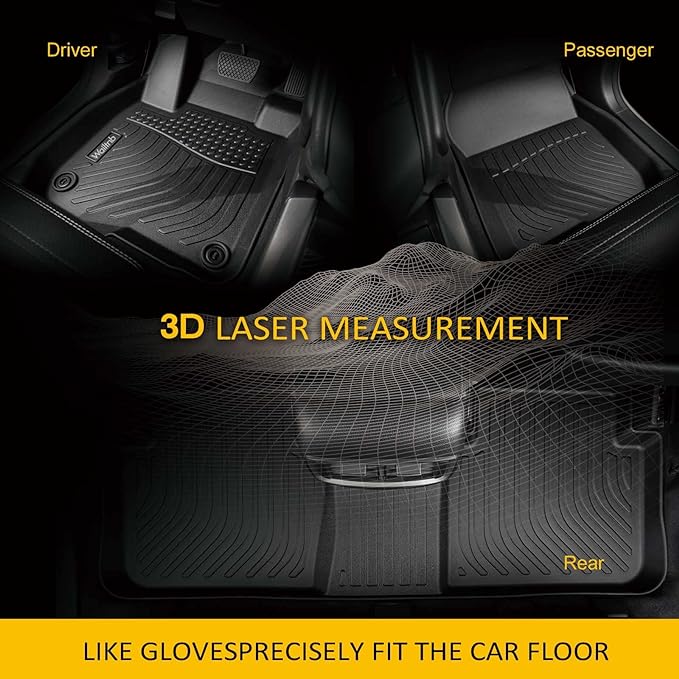 Wailtnb-Floor Mats Custom for Kia Soul 2014-2019 All Weather Protection TPE Rubber Waterproof Floor Liners Fits Front& 2nd Row Full Set Black Accessories