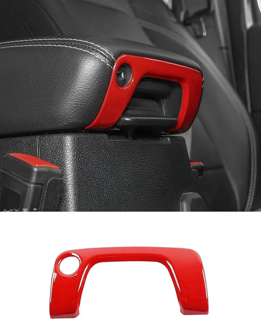Savadicar Red Interior Accessories - Armrest Switch Bezel Trim Cover for 2018-Present Jeep Wrangler JL JLU 4XE & Gladiator JT - Solid Color Interior Decor Upgrade Option, 1-Piece