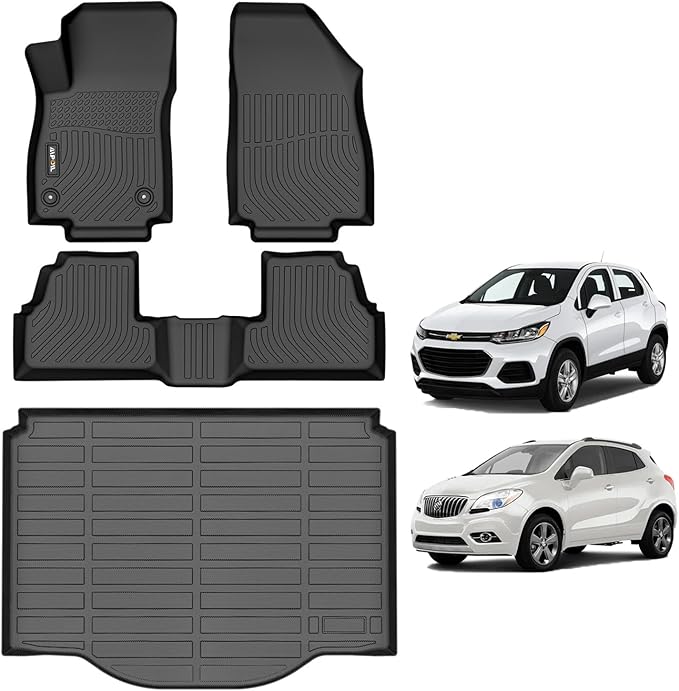AIPOIL® Floor Mats & Cargo Liner Set for Chevrolet Trax 2014-2023 & Buick Encore 2013-2023 (Not fit Encore GX) 丨TPE All Weather Protection Anti-Slip Automotive Floor Liners, Black