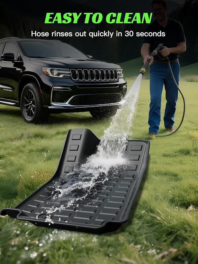 TPE All Weather Floor Mats & Cargo Liner for Jeep Grand Cherokee L 2021-2025 (only for 7-Seater) Custom Fit Floor Mats&Trunk Mat with Backrest Mats,Car Accessories(6-Piece Set, Black)