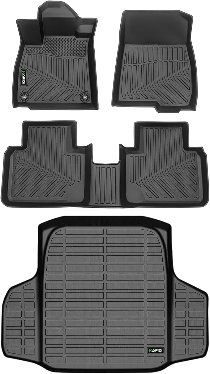 All Weather Car Floor Mats & Cargo Liner for 2018-2022 Honda Accord/Accord Hybrid Custom Fit Full Set Accessories - Black