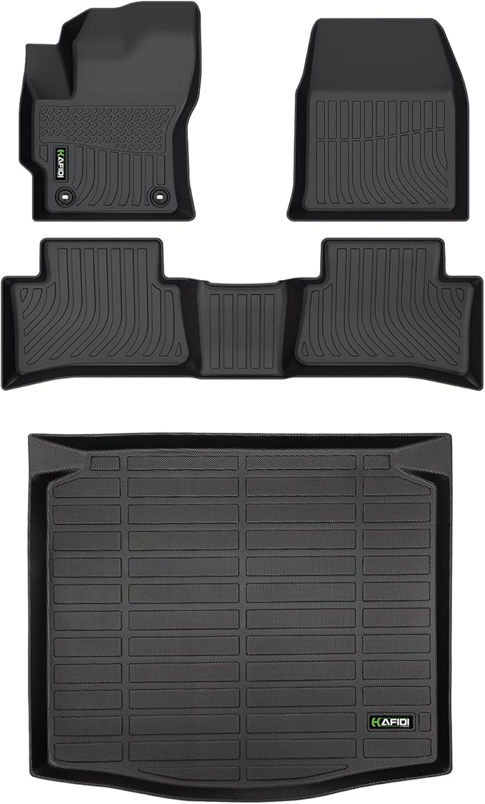All Weather Car Floor Mats & Cargo Liner for Corolla Cross 2022-2024 (FWD Only) Custom Fit Full Set Accessories - Black(Not for Hybrid)