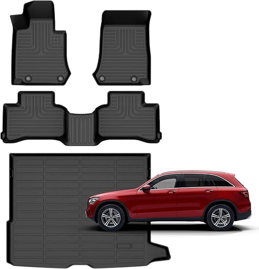 for Mercedes Benz GLC丨GLC 250丨GLC 300丨GLC 350e (Not for Coupe) Floor Mats 2016-2022,Car Mats for Mercedes Benz GLC 2016-2022 All Weather Anti-Slip Floor Mats Cargo Liner Accessories