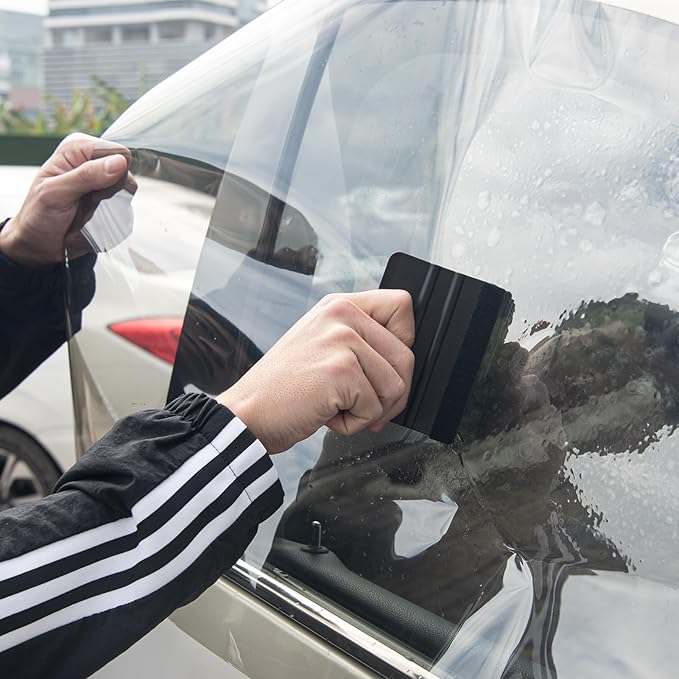 Squeegee for Vinyl, 2 Pcs With Extra 2 Felt Replacements, 4 Inch Wrap Tools for Car Wrap, Craft Sign Making, DIY Crafting, Window, Black and Dark Blue