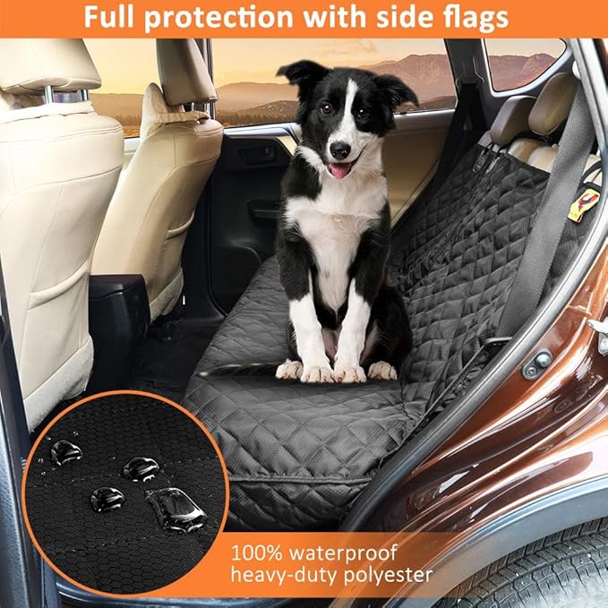 Dog Back Seat Cover Protector, Waterproof Dog Car Seat Covers, Heavy-Duty & Nonslip Backseat Protection for Dogs and Kids, Compatible Pet Car Seat Cover for Cars, Trucks & SUVs
