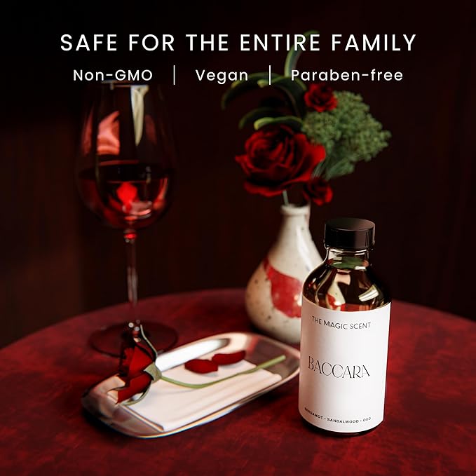 The Magic Scent Baccara Diffuser Oil - Hotel & Home Luxury Scents Inspired by Baccarat Rouge - Diffuser Oil Scents for Home Designed for Use in All Diffusers - 16.9 fl oz, 500 mL