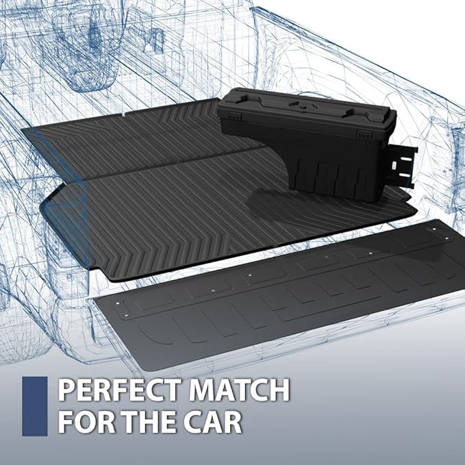 DOTCOM TPE Truck Bed Mat Compatible with Toyota Tacoma 2005-2023/Fit 5ft (60") Short Bed Models, Not Fit 6ft (72") Long Bed Models,All Weather Protection Floor Liners,alfombras para carro 1PC