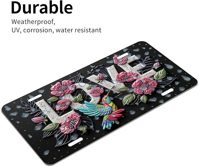 Love.Front License Plate Aluminum Decorative License Plates Funny Metal Car Plate 6"X12" Novelty Vanity Tag Cover with 4 Holes Car Decor Accessory (LVCP25109019)