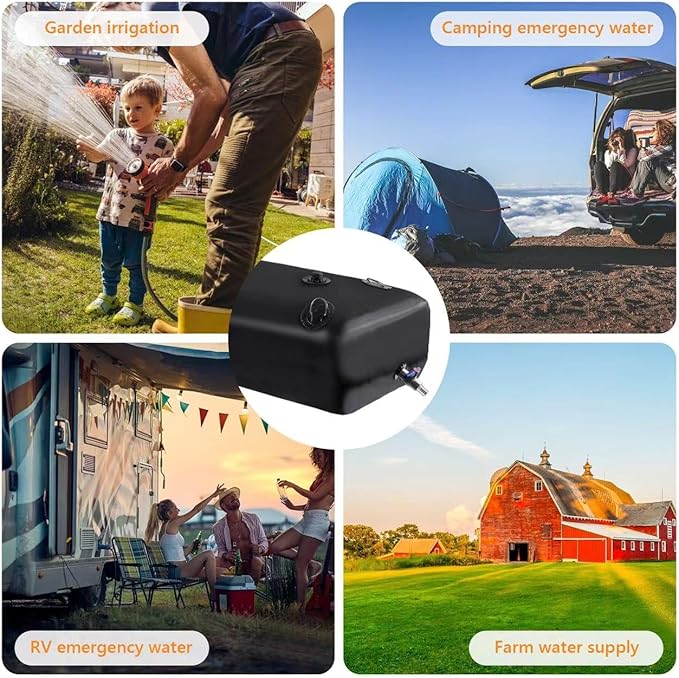 Water Tank, Water Storage Bladder, Portable Water Tank, Water Bladder Tank, Large Water Storage, Water Storage Containers for Camping, Garden, Emergency Water Storage Black