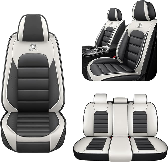 5 Car Seat Covers for Toyota RAV4 2000-2026 Breathable Car Seat Cover,Anti-Slip Waterproof Seat Protectors with Airbag,Automotive Vehicle Cushion with Storage Pockets (Standard,Gray)