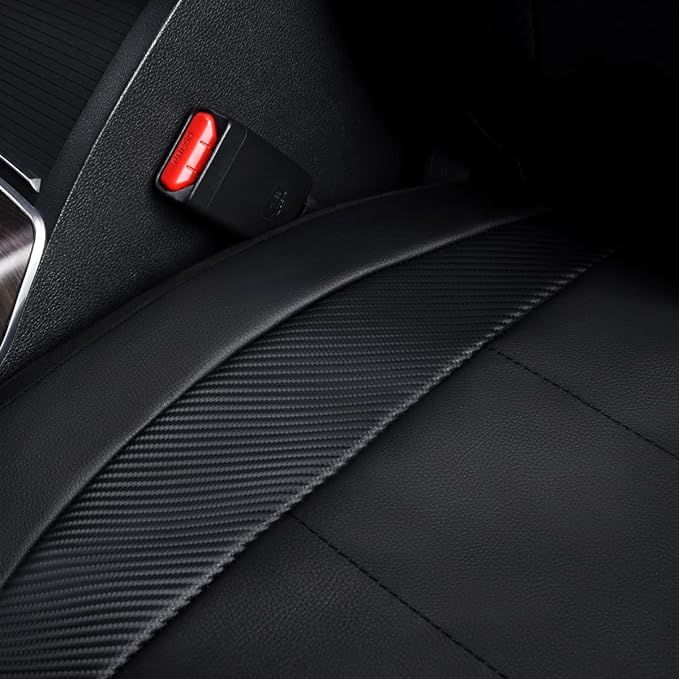 Flying Banner car seat Covers Protects Water Proof Faux Leather Carbon Fiber Fronts Solid Black (Solid Black, Front Pair)