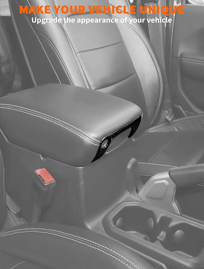 Savadicar Carbon Fiber Interior Accessories - Armrest Switch Bezel Trim Cover for 2018-Present Jeep Wrangler JL JLU 4XE & Gladiator JT - Premium Texture Interior Decor Upgrade Option, 1-Piece