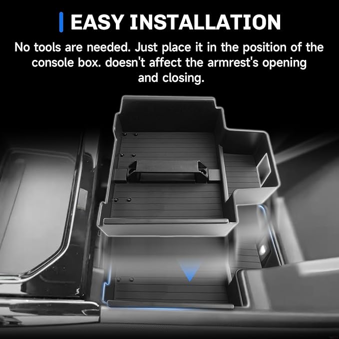 SXCY for 2024 2025 Silverado EV/Sierra EV Center Console Organizer [Not for Sliding Console] 2025 Chevy Silverado EV Accessories Console Tray 2025 Silverado EV/2025 Sierra EV Middle Console Organizer