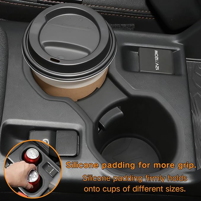 Cup Holder Insert and Wireless Charging Mat Compatible with 2025 Subaru Forester Center Console Insert Interior Protector Silicone Anti-Slip Pad for 2025 Subaru Forester Accessories